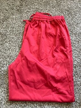 Just Love Bright Salmon Pink  Elastic-Waist Scrub Bottoms